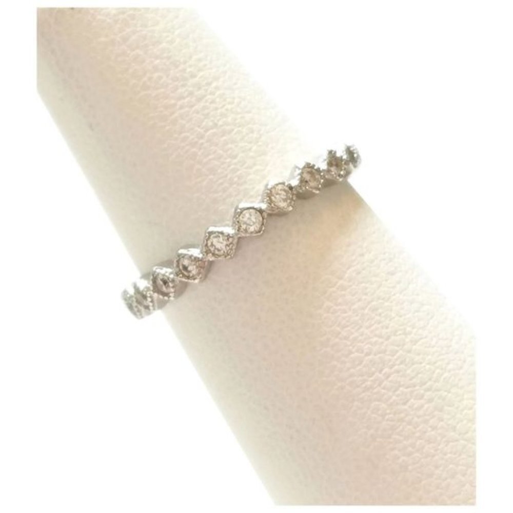 Sterling silver cz eternity band ring stacking ring size 6 🆕